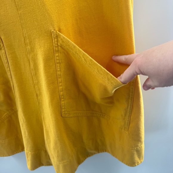 Free People Beach Slouchy Oversized Cotton Boho Romper Golden Yellow Size Large - Picture 5 of 11